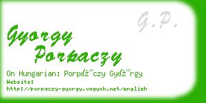 gyorgy porpaczy business card